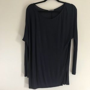 Vince Navy Side Slit Tunic Shirt